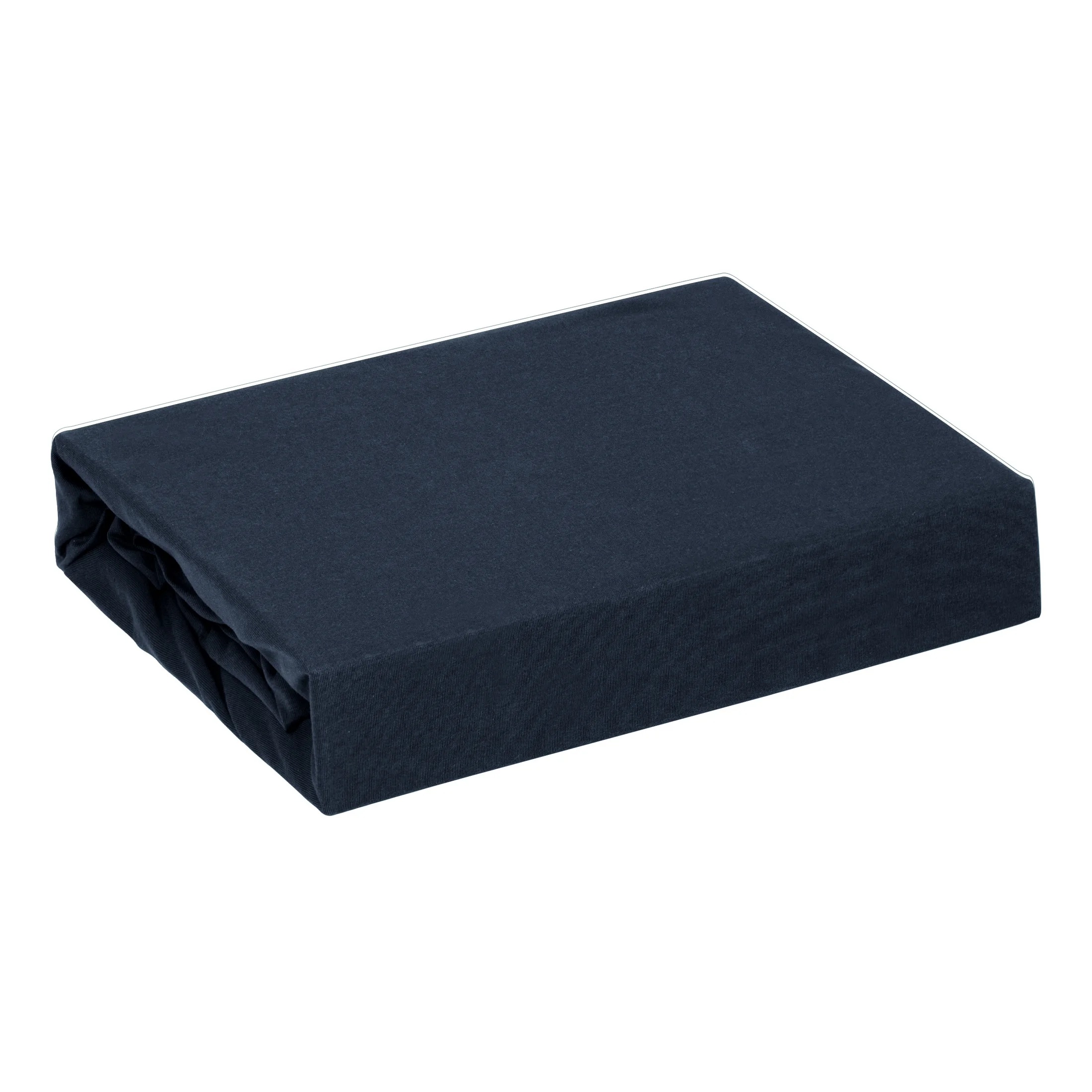 Prześcieradło jersey z gumką 180x200 cm z bawełny kolor ciemnogranatowy 140 g/m2 ADELA Eurofirany