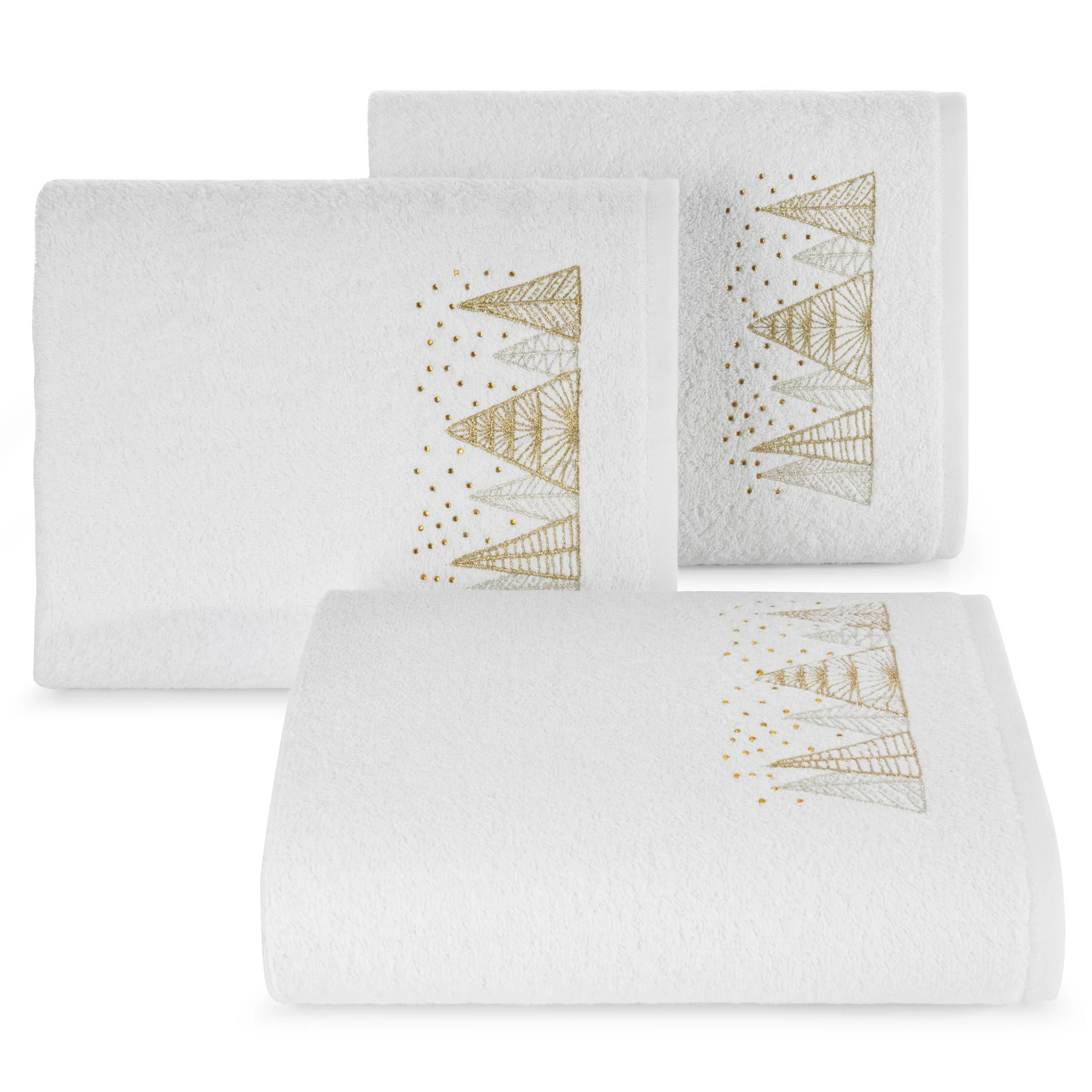 Ręcznik kąpielowy świąteczny 70x140 cm bawełniany kolor biały 450 g/m2 SANTA Eurofirany