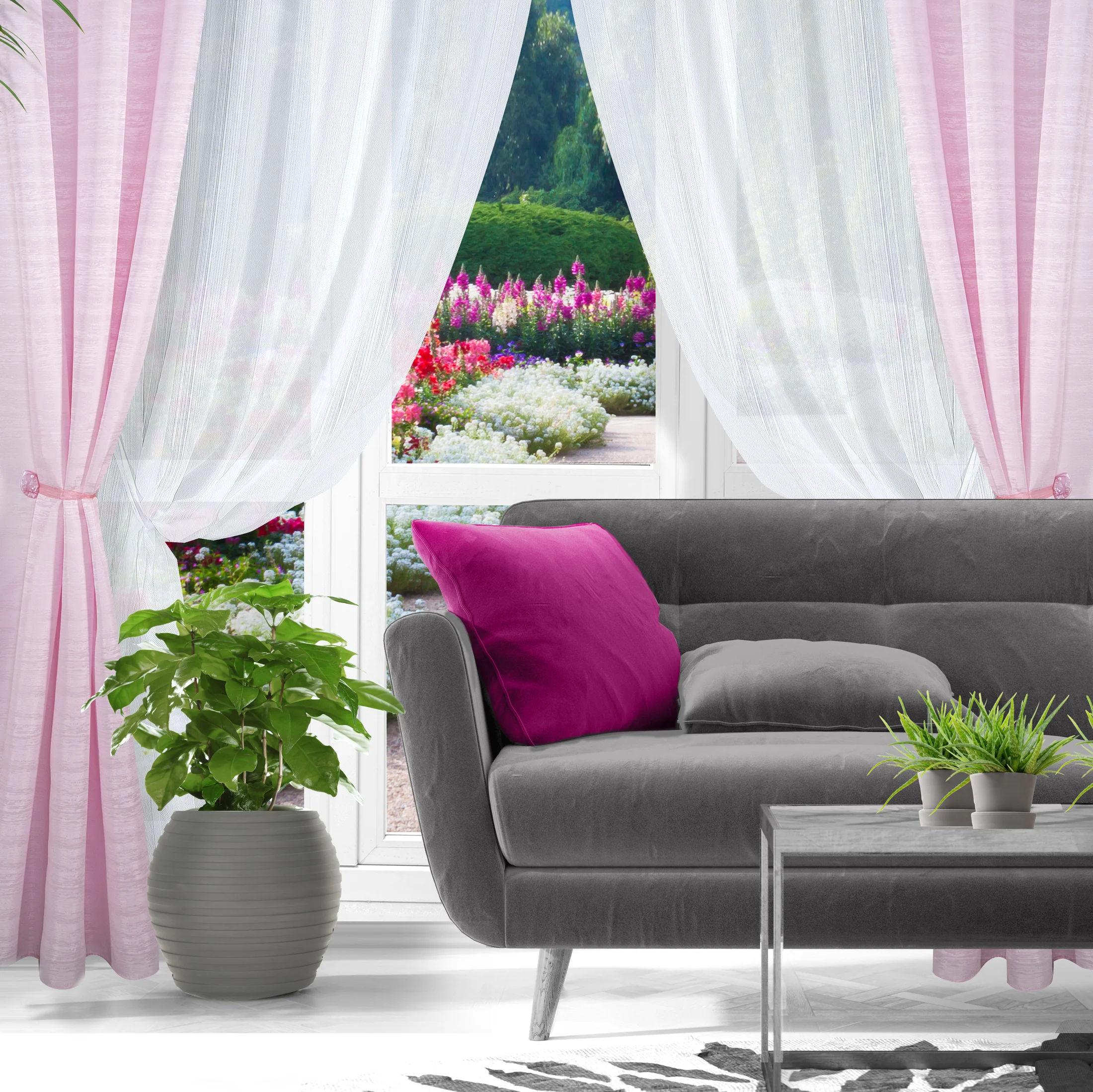 Poszewka na poduszkę 50x50 cm z ozdobną lamówką jasnobrązowa ANTYDA Eurofirany