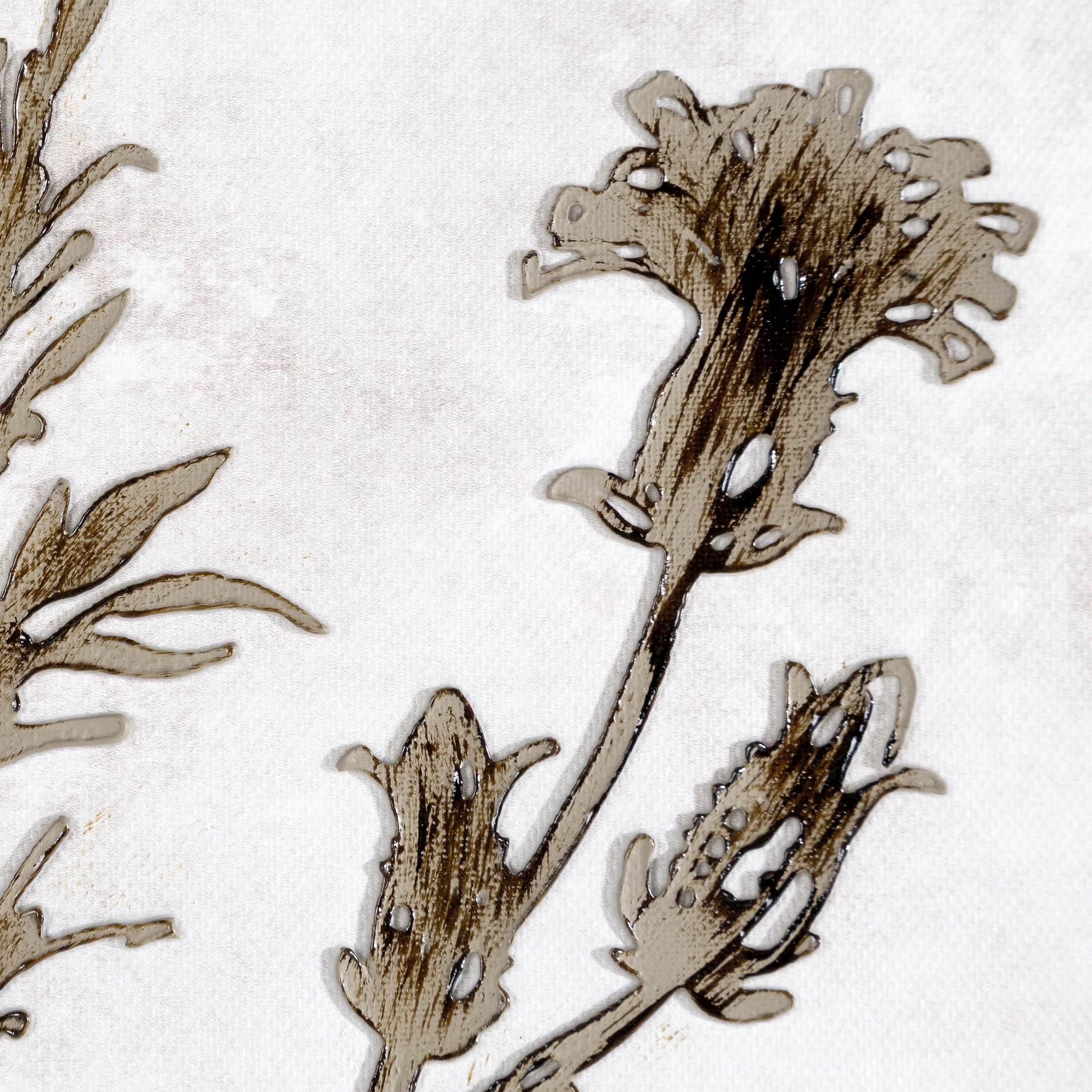 Obraz beżowo, brązowy nadruk na płótnie z motywem roślinnym 45x60 cm Eurofirany