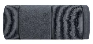 Ręcznik do rąk 30x50 cm bawełniany kolor stalowy z welurową bordiurą 500 g/m2 EMMA Eurofirany