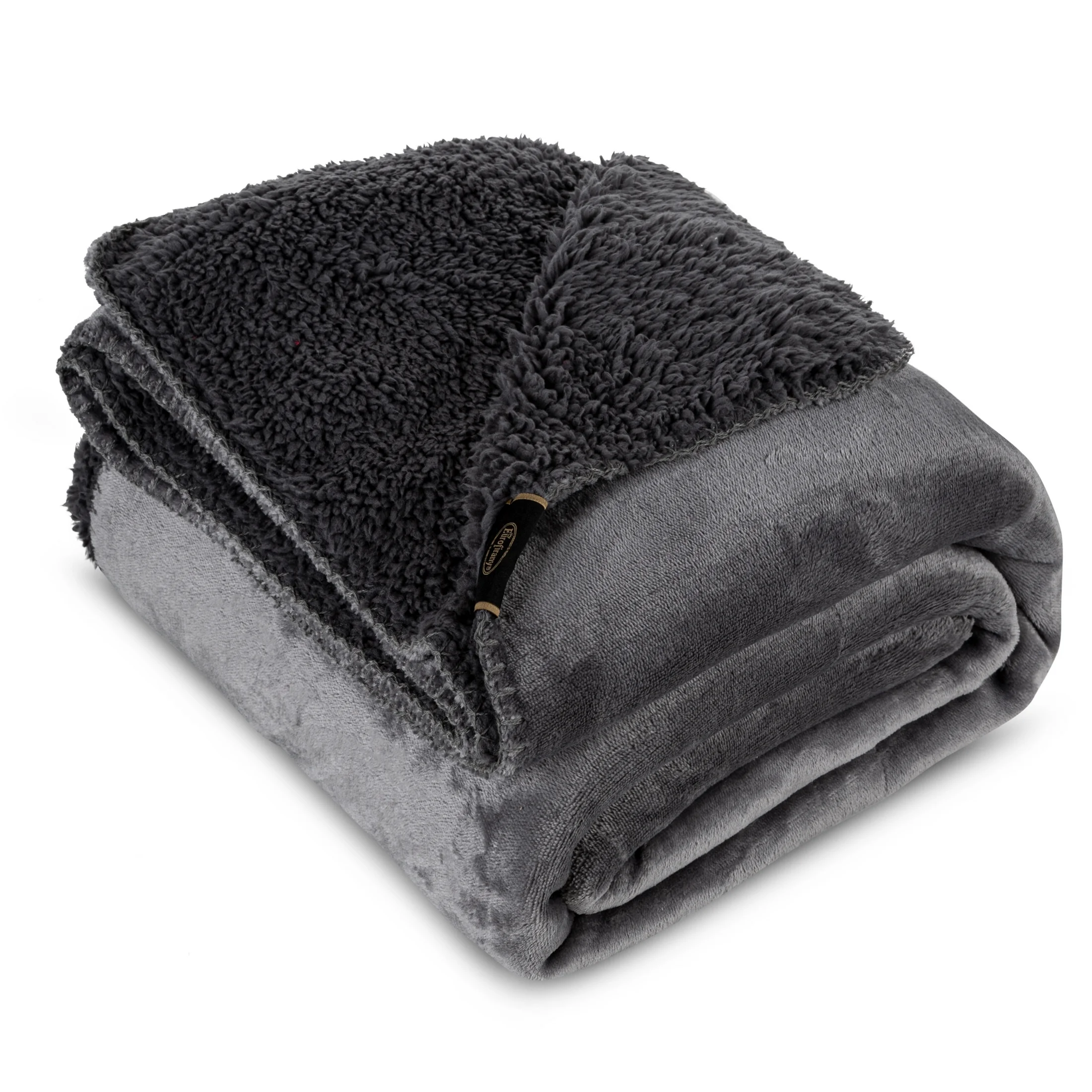 Koc 170x210 stalowy z miękkiego polaru ze strukturą baranka TEDY EUROFIRANY PREMIUM