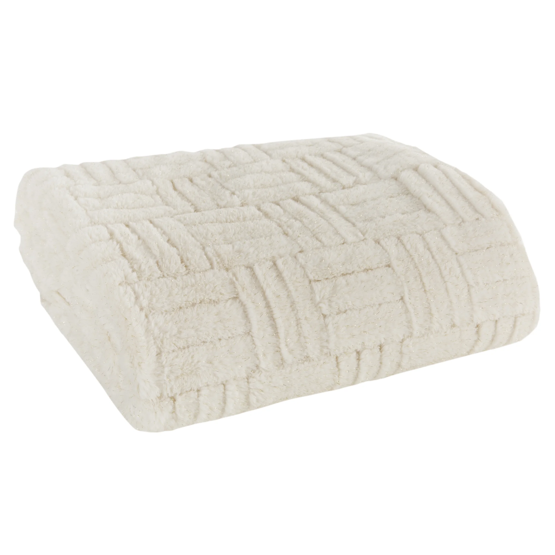 Koc 150x200 cm kremowo, złoty z wytłaczanym wzorem BLINK 3 Eurofirany