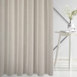Firana szyta na taśmie fala naturalno srebrna z eleganckiej siatki w stylu glamour z połyskliwą nicią, wykończona obciążnikiem Italissima Eva Minge