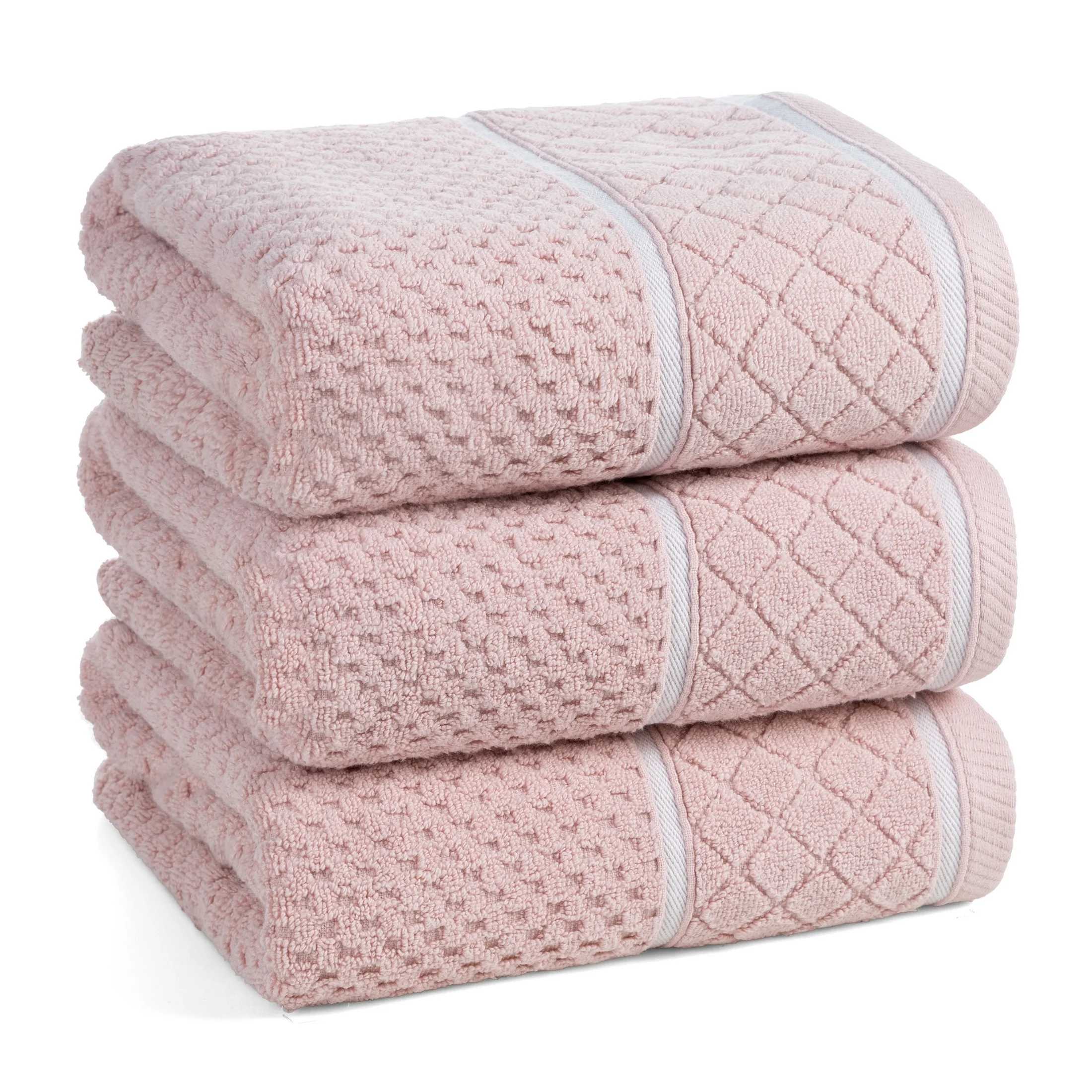 Ręcznik do rąk 30x50 cm bawełniany zero twist pudrowy o ryżowej strukturze 550 g/m2 FAVORI Eurofirany