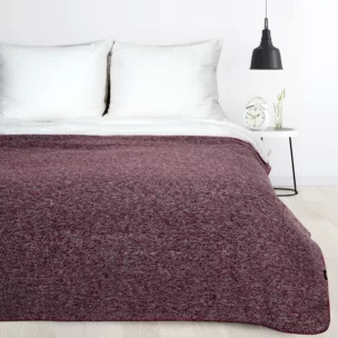 Koc bukla 150x200 cm bordowo, biały dwustronny PANDA EUROFIRANY PREMIUM Eurofirany