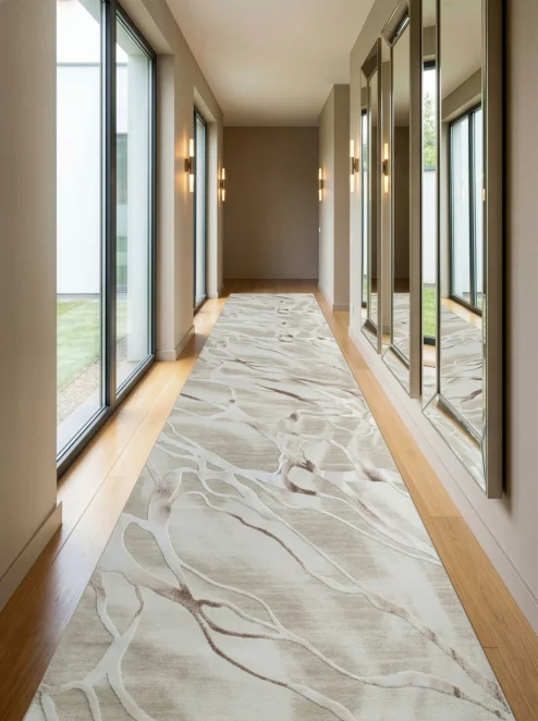 Dywan 60x100 cm beżowo, kremowy zdobiony artystycznym motywem MILAN4 Eurofirany