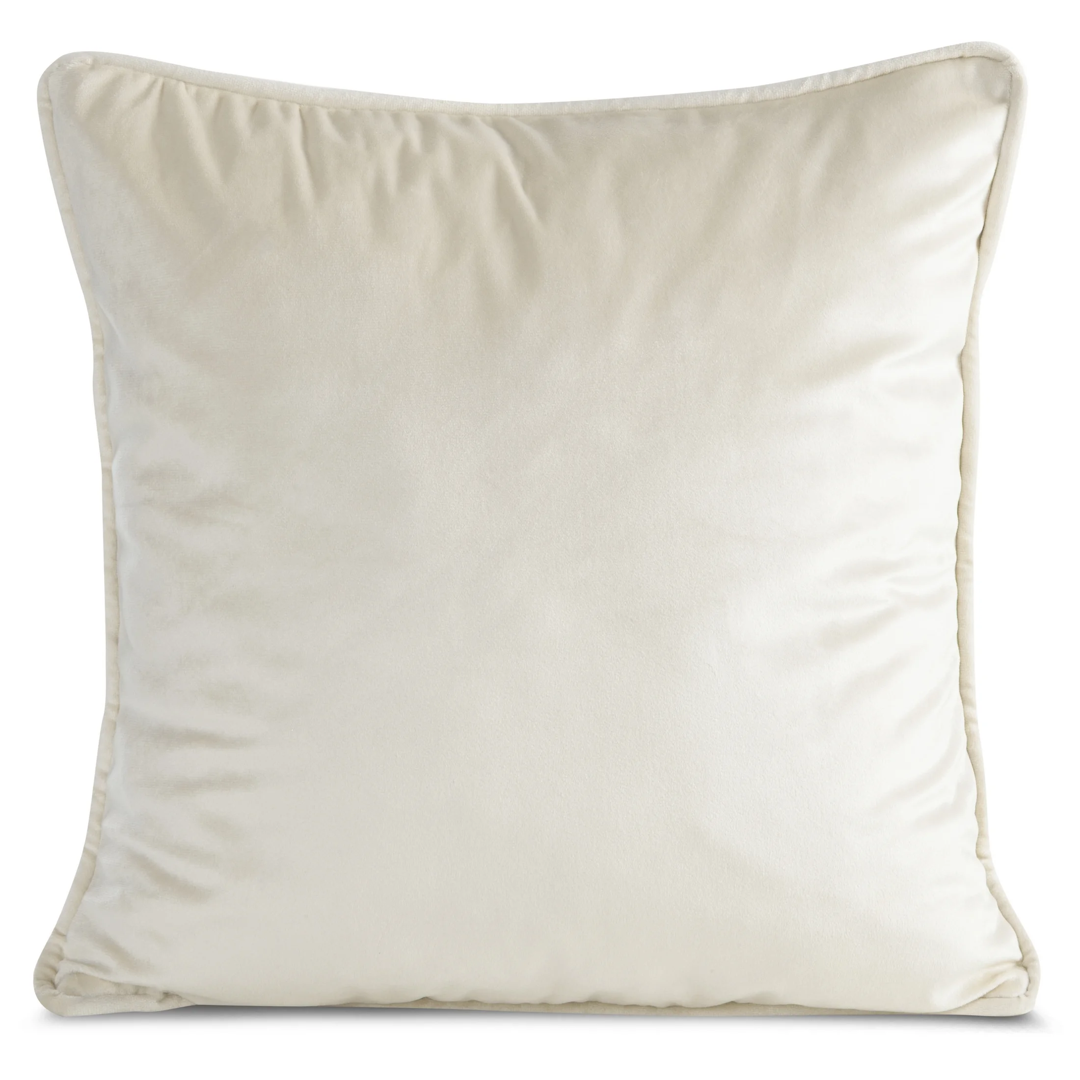 Poszewka na poduszkę 45x45 cm beżowa z szenilowej garbowanej tkaniny i wypustką na brzegach KLARA 04 Eurofirany