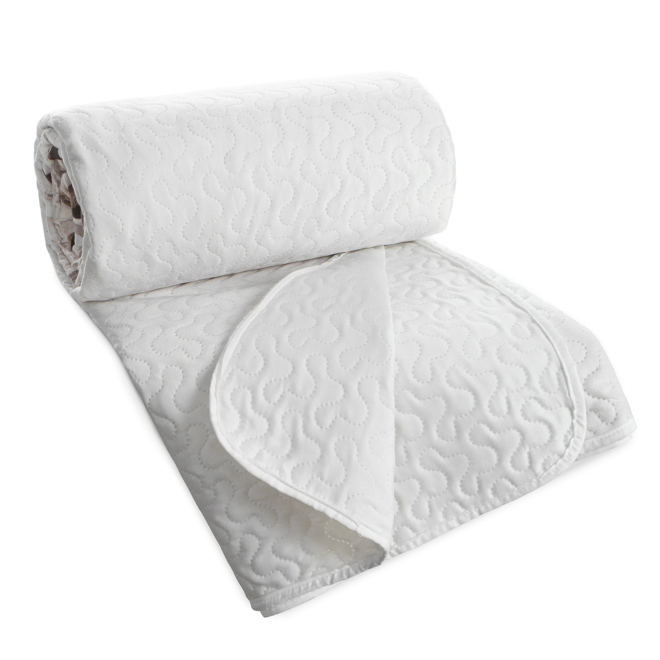 Narzuta welwetowa biało, beżowa 200x220 cm zdobiona nadrukiem subtelnych liści NESSA Eurofirany