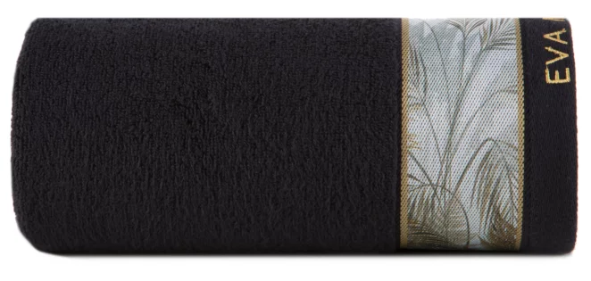 Ręcznik do rąk 30x50 cm bawełniany kolor czarny z designerską bordiurą 500 g/m2 EVA 17 Eva Minge Eurofirany
