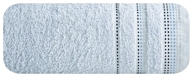 Ręcznik do rąk 30x50 cm bawełniany kolor niebieski z ozdobnym stębnowaniem 500 g/m2 POLA Eurofirany