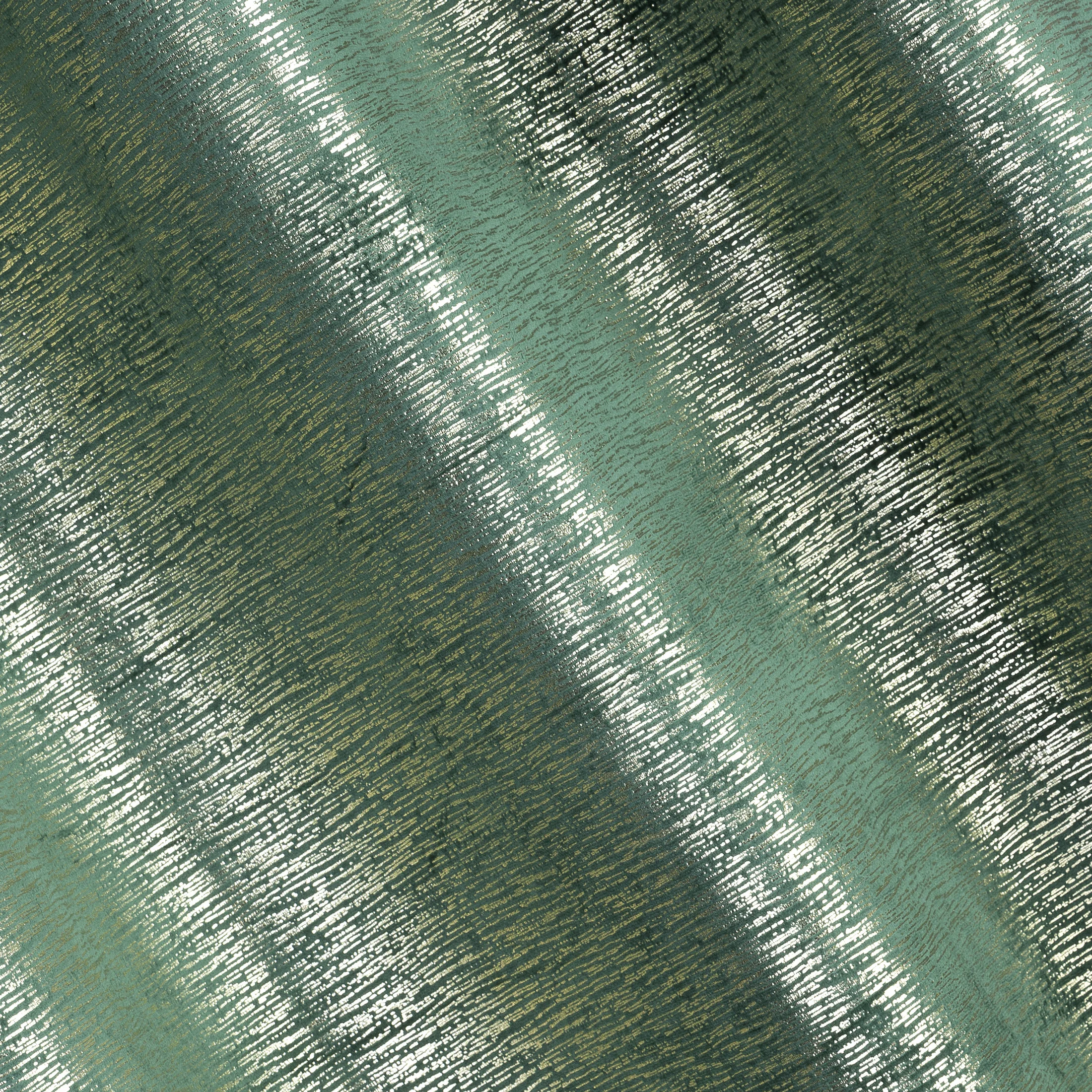 Zasłona ciemnozielono, złocista z lśniącą przecierką z welwetu 140x250 cm przelotka MABEL Eurofirany