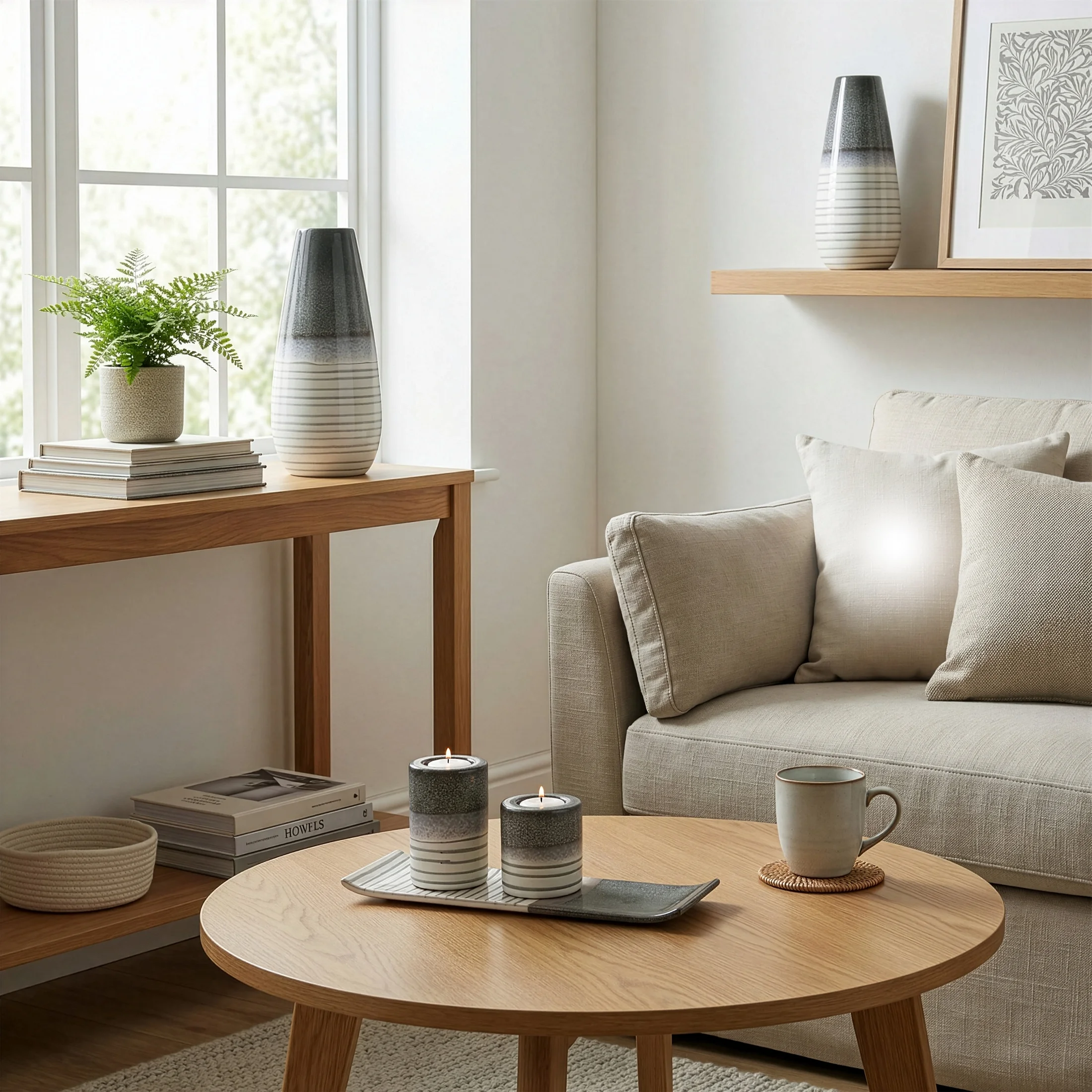 Wazon dekoracyjny biało, popielaty 19x39 cm VIKI Eurofirany