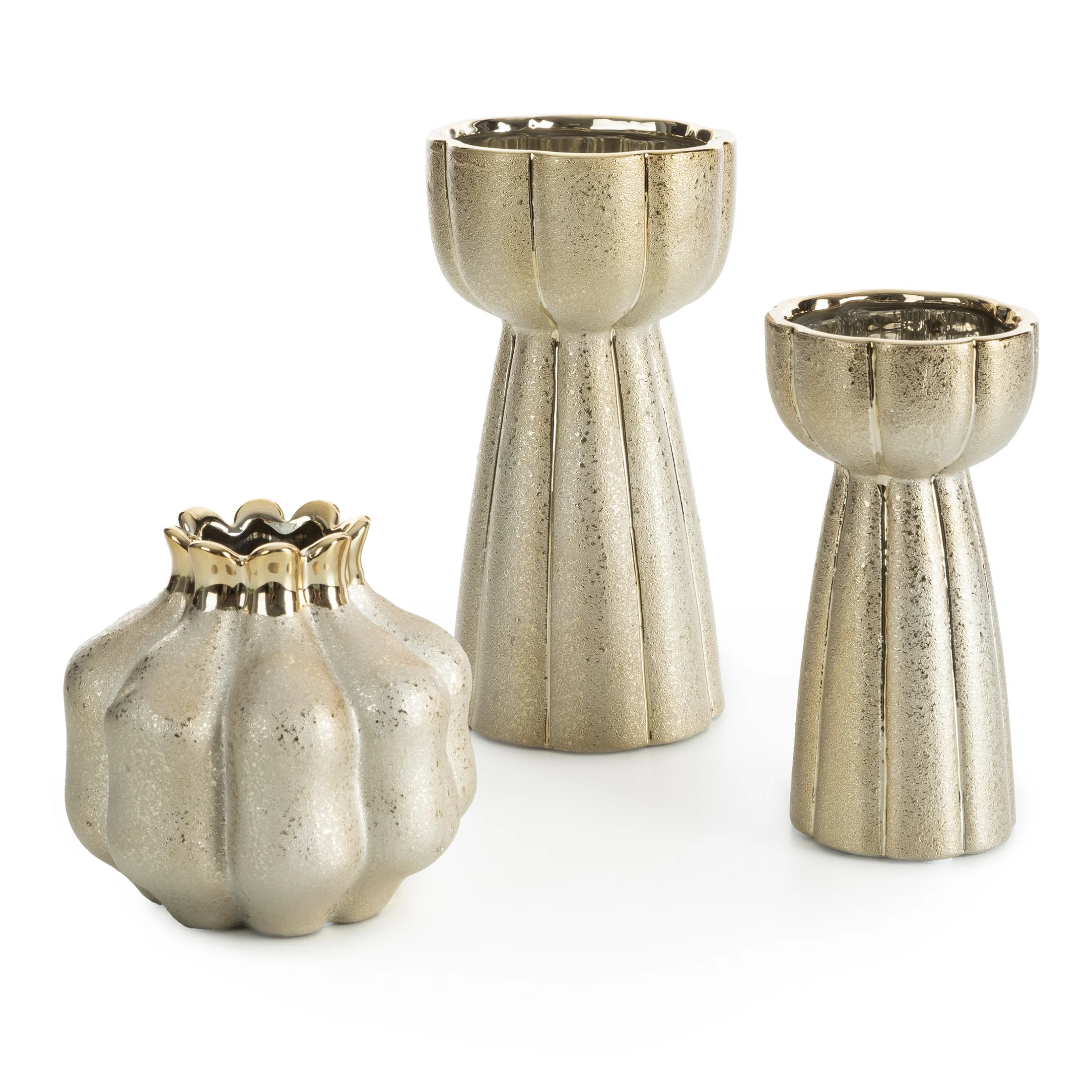 Wazon dekoracyjny MERIN o designerskim kształcie i lśniącymi akcentami Eurofirany