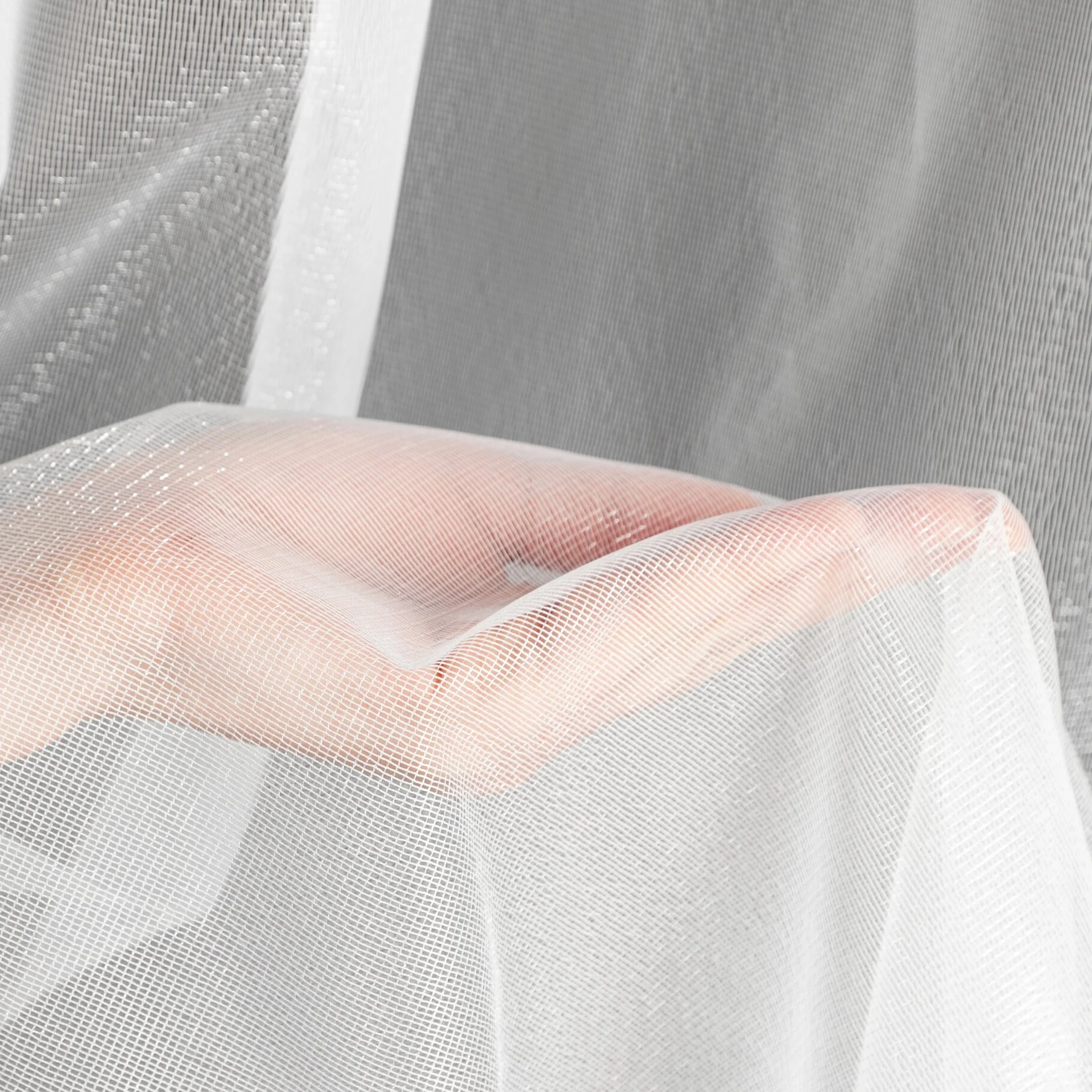 Firana biała z lekkiej i błyszczącej tkaniny 350x150 cm taśma ESEL ELLA LINE Eurofirany