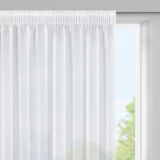 Firana biała z gładkiej matowej etaminy 350x150 cm taśma ELPIDIA Eurofirany