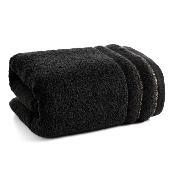 Ręcznik do rąk 30x50 cm bawełniany kolor czarny z błyszczącą bordiurą 500 g/m2 NADINE Eurofirany