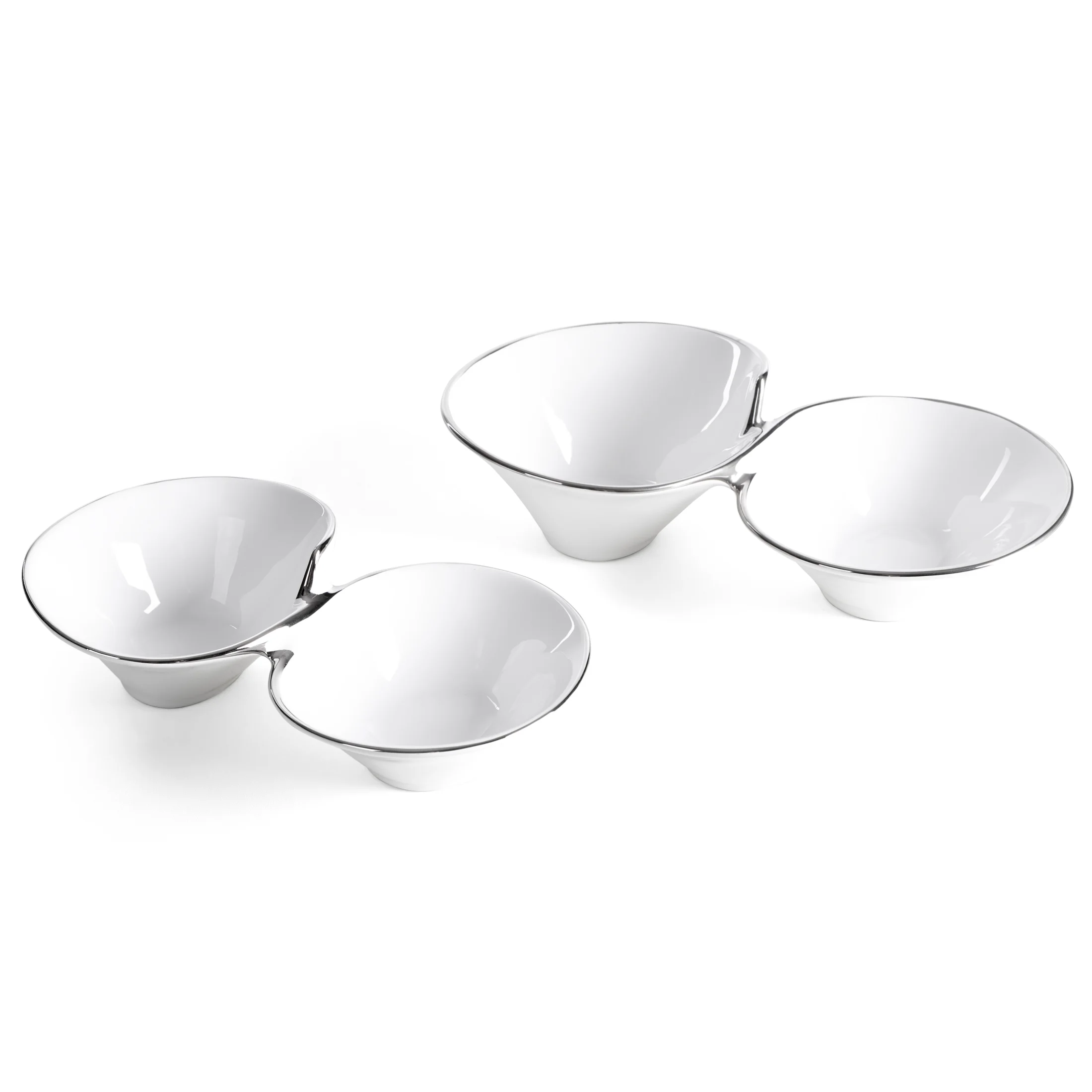 Misa dekoracyjna biało, srebrna 28x16x7 cm ELENE Eurofirany