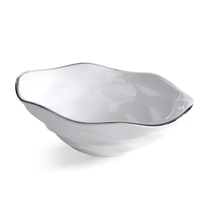 Misa dekoracyjna biało, srebrna 25x16x8 cm BONI Eurofirany