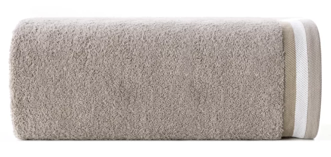 Ręcznik do rąk 30x50 cm bawełniany kolor beżowy z bordiurą w pasy 550 g/m2 NIKO Eurofirany