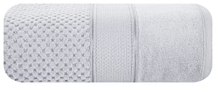 Ręcznik do rąk 50x90 cm bawełniany kolor srebrny z welwetową bordiurą 500 g/m2 JESSI Eurofirany