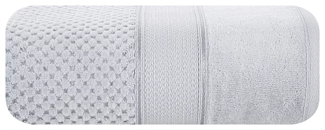 Ręcznik do rąk 30x50 cm bawełniany kolor srebrny z welwetową bordiurą 500 g/m2 JESSI Eurofirany