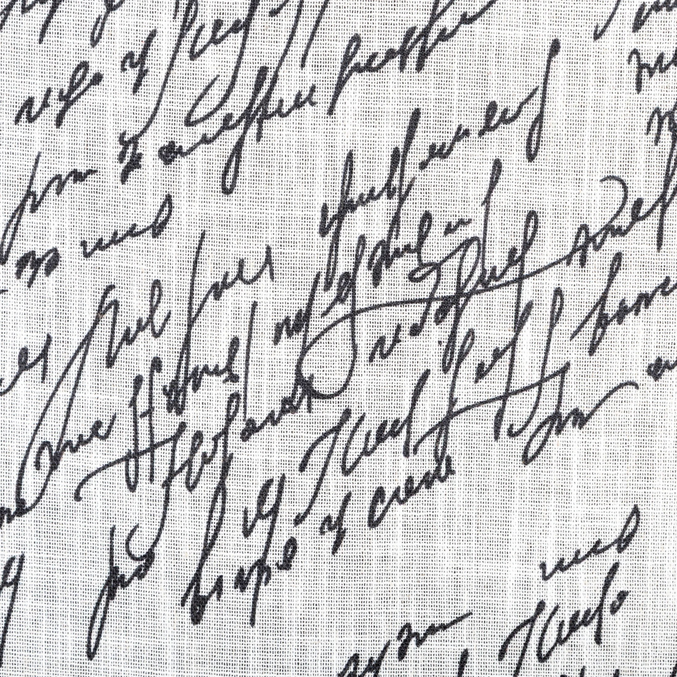 Zasłona naturalna, czarna z tkaniny z dodatkiem lnu zdobiona nadrukiem 140x250 cm przelotka - EDITH Eurofirany