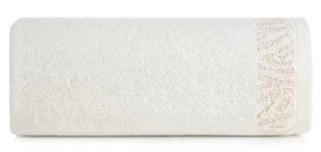 Ręcznik do rąk 30x50 cm bawełniany kolor biały z ozdobną błyszczącą bordiurą 500 g/m2 MARGO Eurofirany