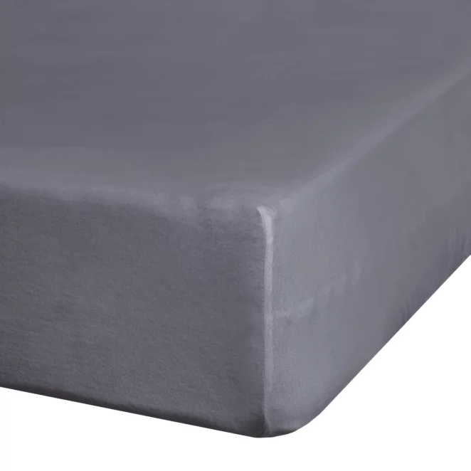Prześcieradło jersey z gumką 90x200 cm z bawełny kolor ciemnostalowy 140 g/m2 Eurofirany