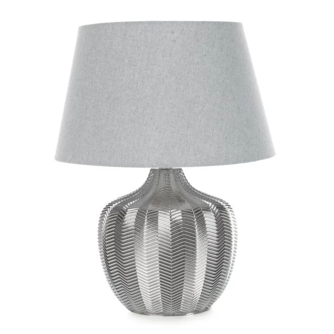 Lampa stalowa z wytłaczaną szklaną podstawą średnica 38x48 cm ADORE Eurofirany