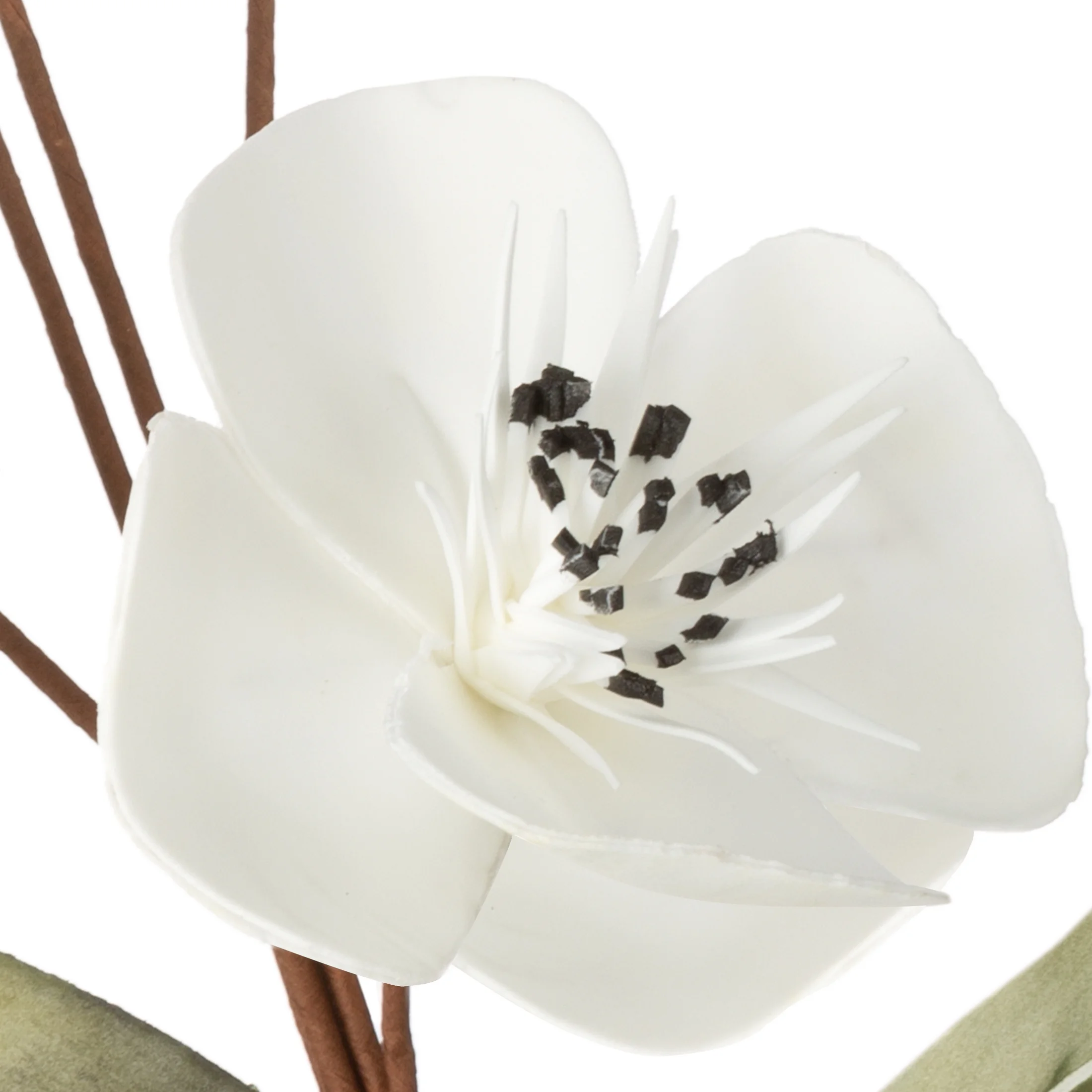 Kwiat sztuczny biało, czarny z pianki foamiran 82 cm