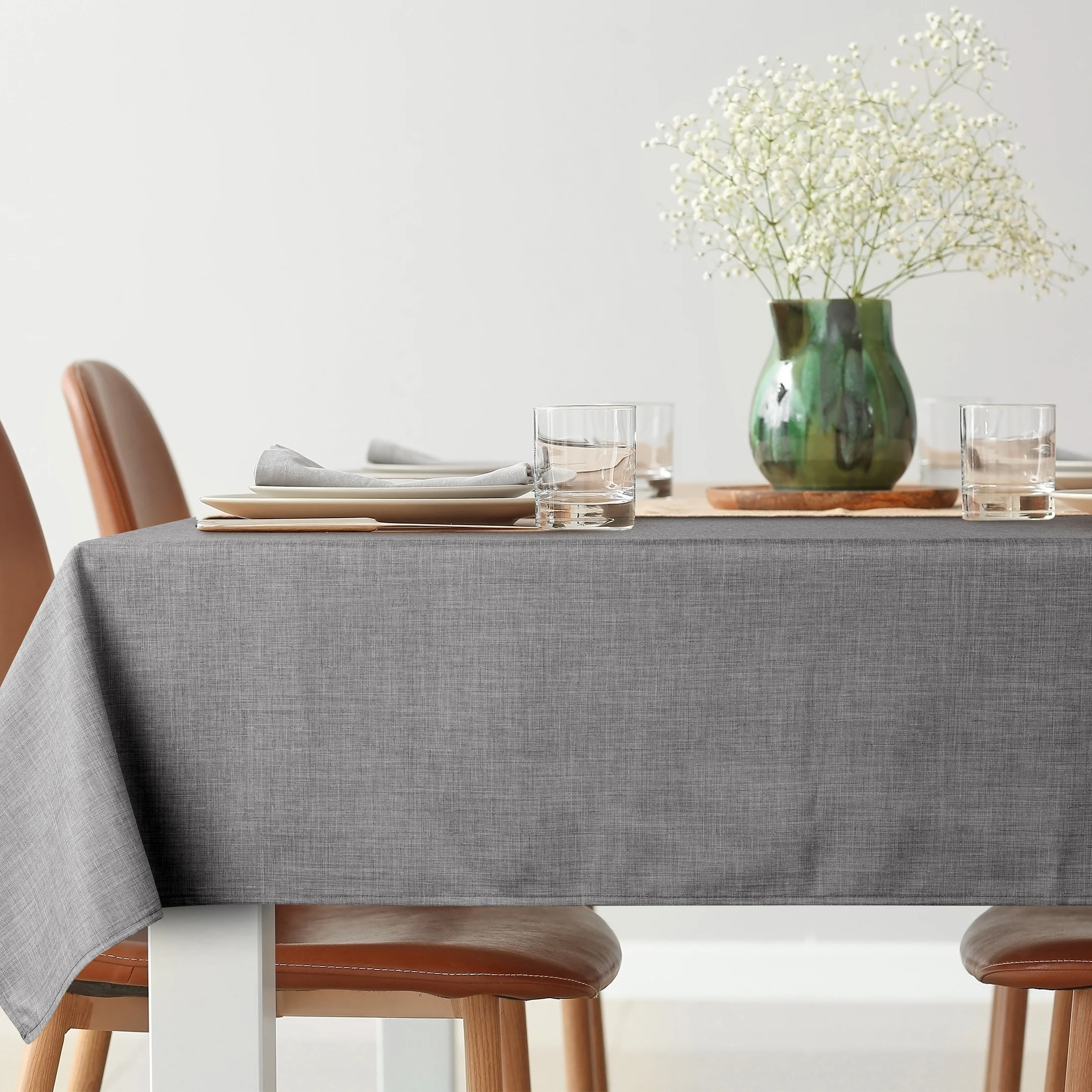 Obrus na stół 140x180 cm srebrny wodoodporny - KATE Eurofirany