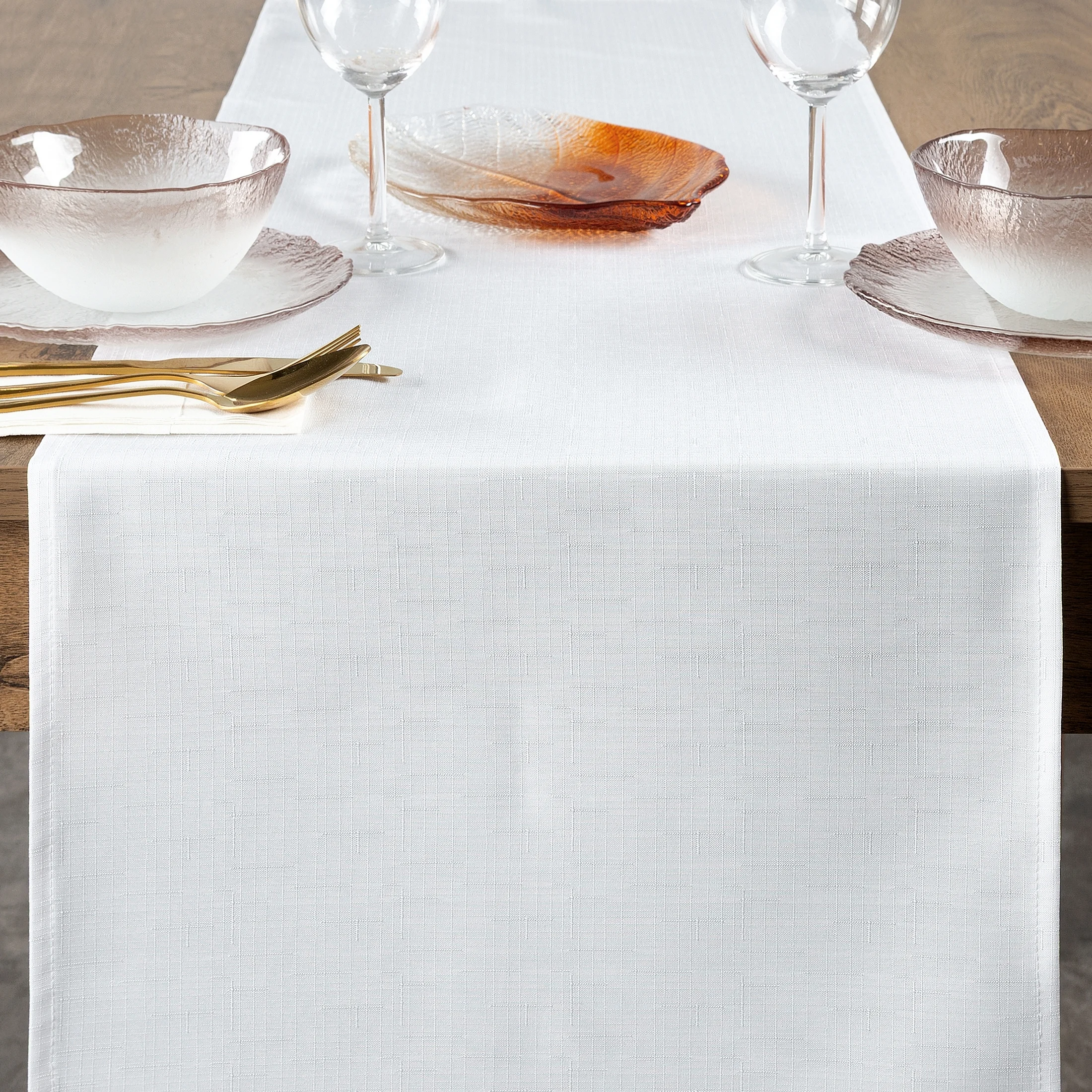 Bieżnik na stół 40x140 cm biały wodoodporny - KATE Eurofirany