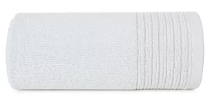 Ręcznik do rąk 30x50 cm bawełniany kolor biały zdobiony błyszczącą bordiurą 500 g/m2 LARI Eurofirany