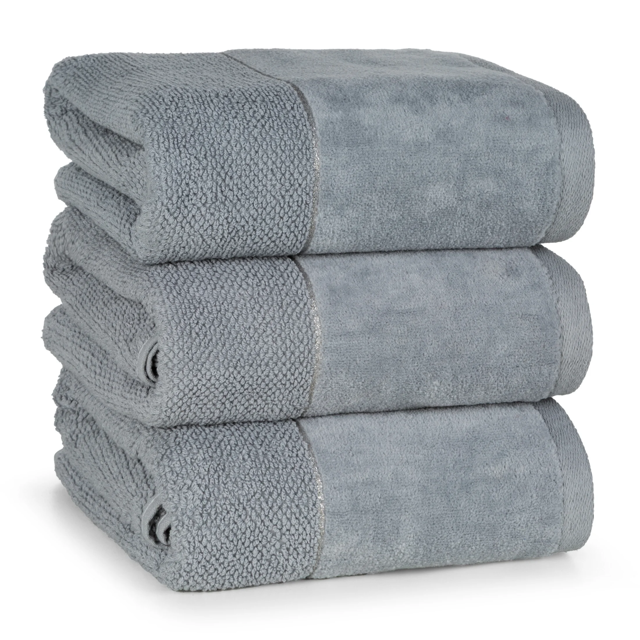 Ręcznik do rąk 30x50 cm bawełniany kolor srebrny z welwetową bordiurą 550 g/m2 ARIA Eurofirany