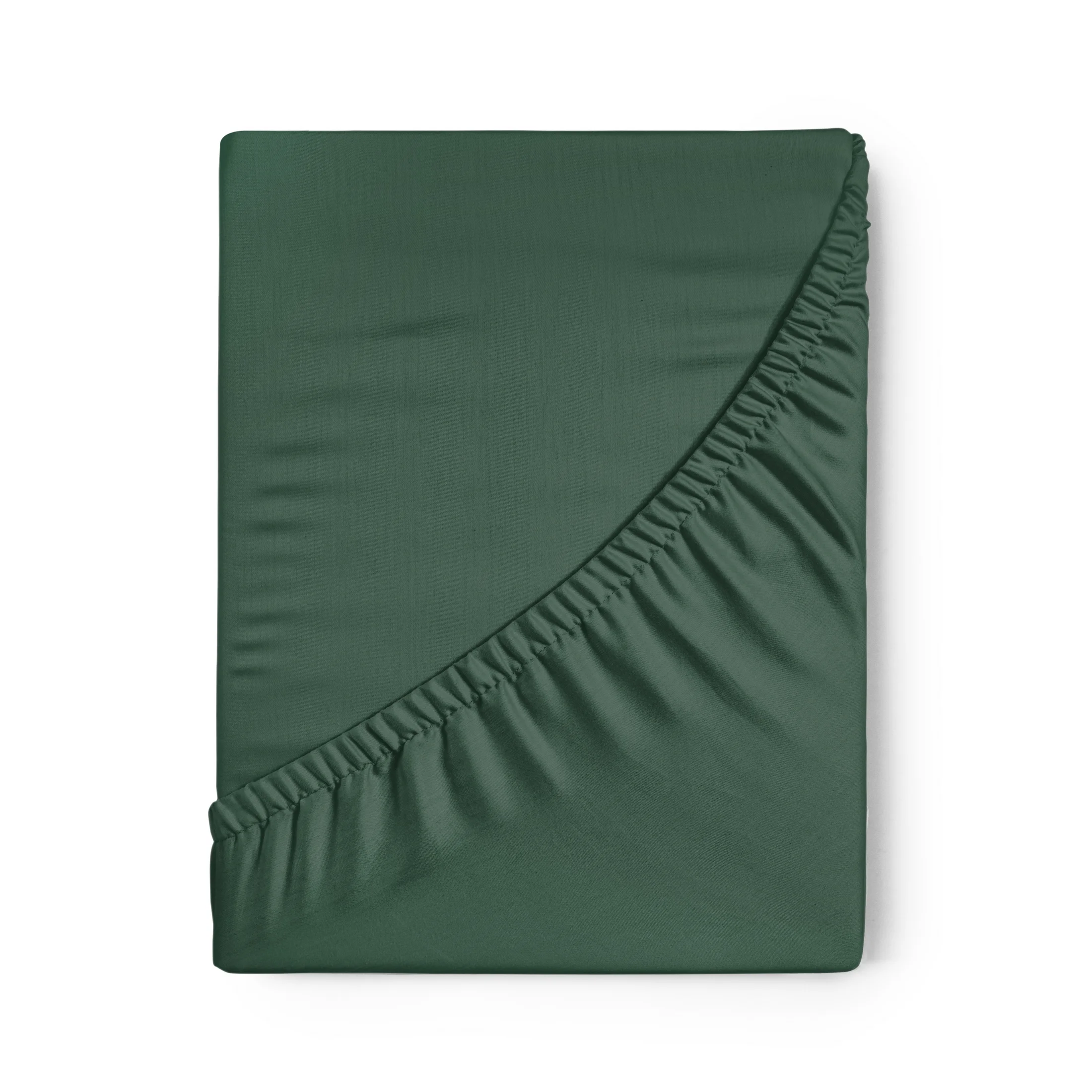 Prześcieradło bez gumki 180x210 cm z satyny bawełnianej kolor ciemnozielony 125 g/m2 DINA Diva Line Eurofirany