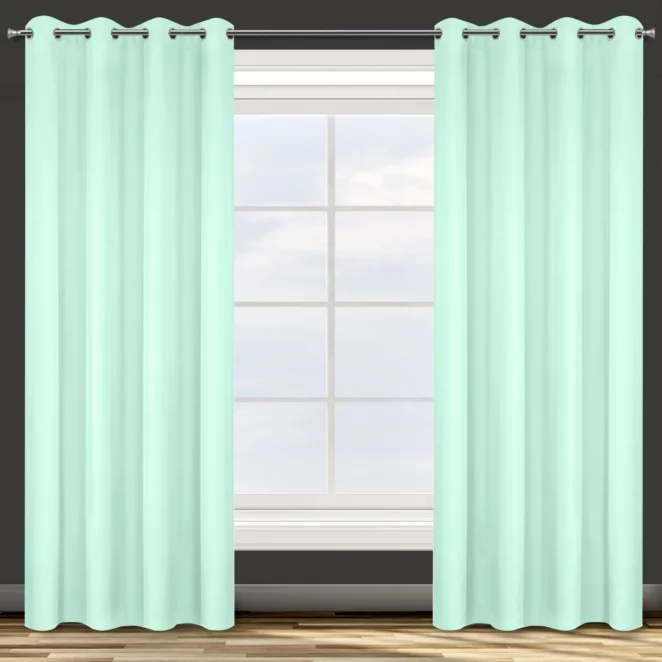 Zasłona jasnomiętowa gładka, matowa 140x250 cm przelotka ADORE Design 91 Eurofirany