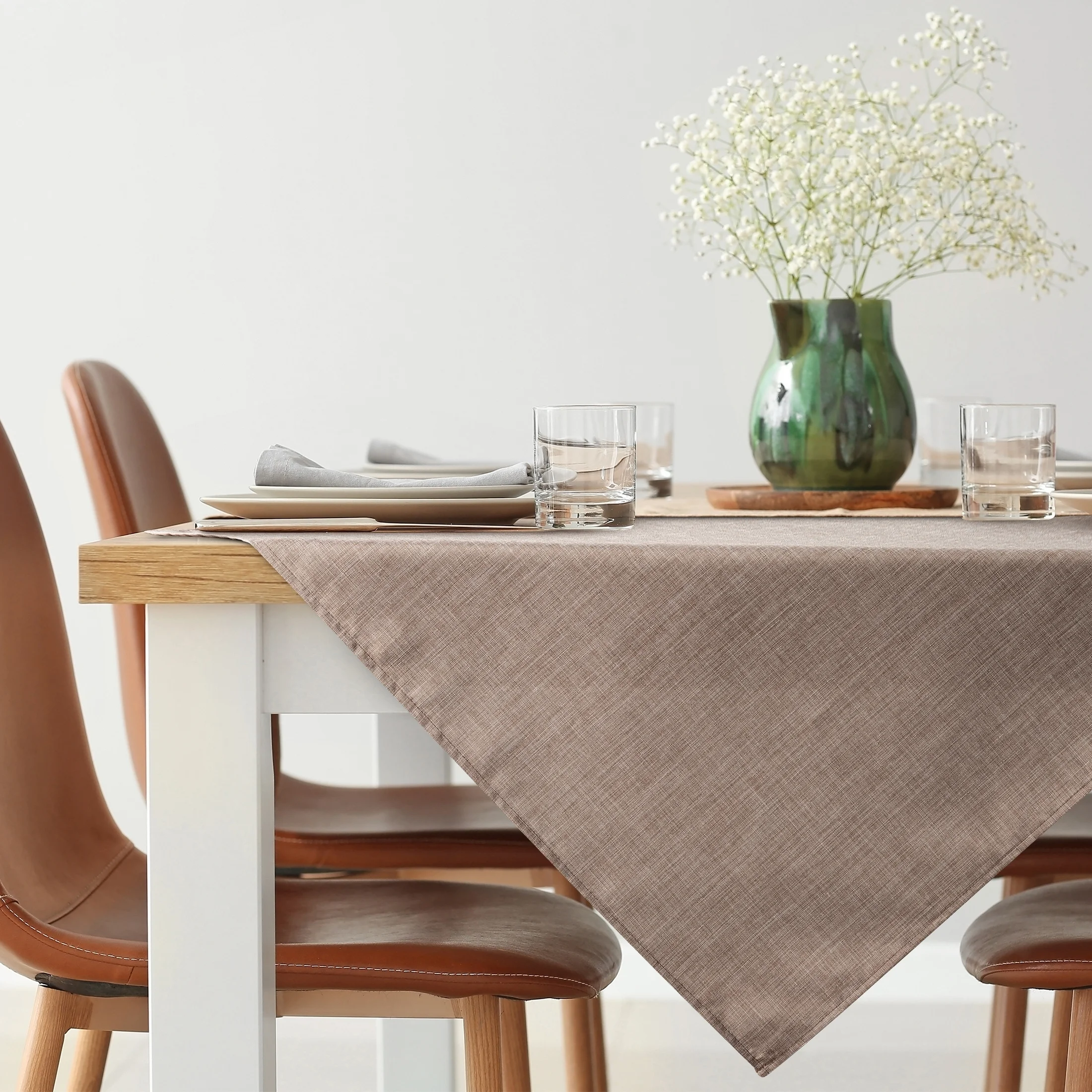 Obrus na stół 85x85 cm beżowy wodoodporny - KATE Eurofirany