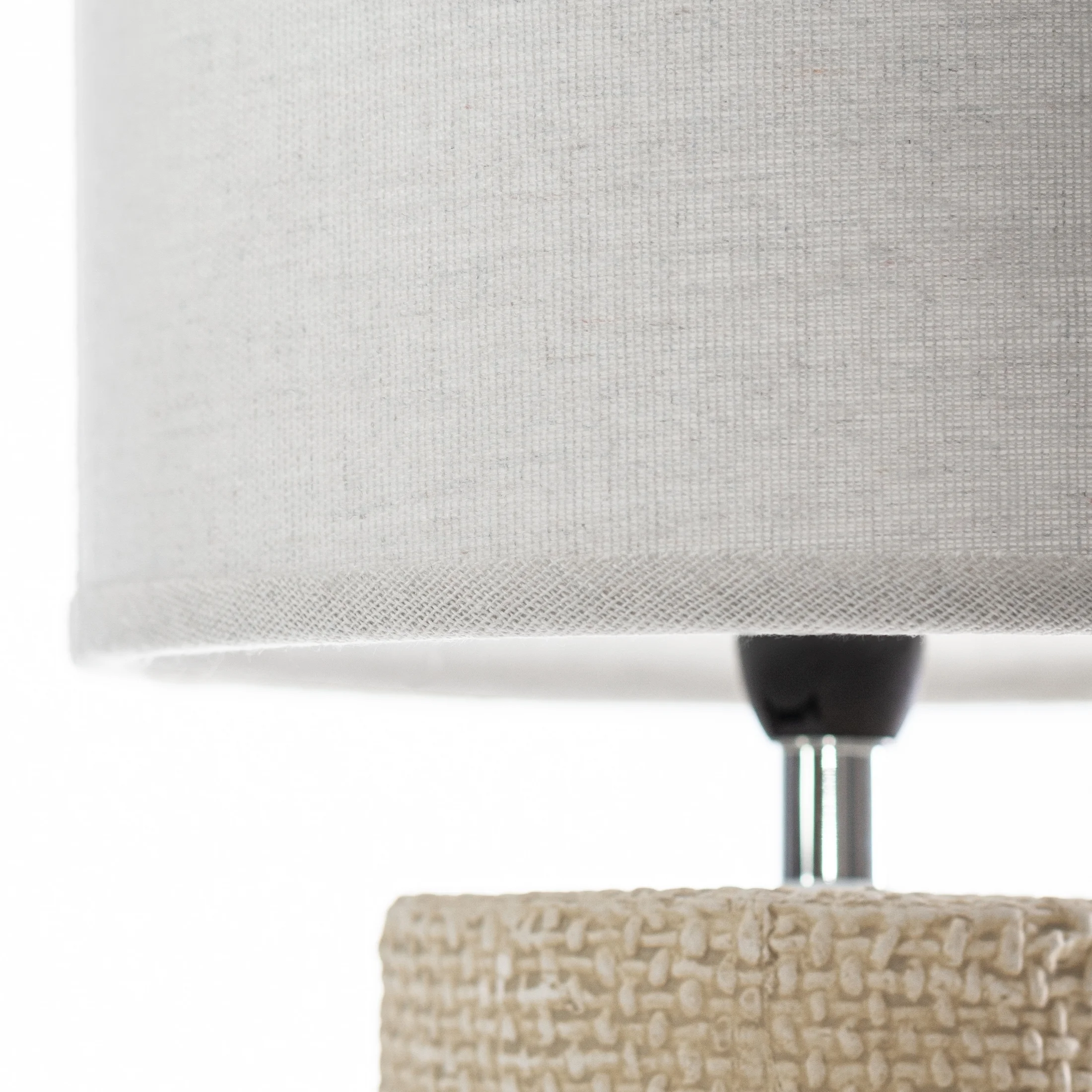 Lampa stołowa kremowo-szara AGIS na ceramicznej podstawie Eurofirany