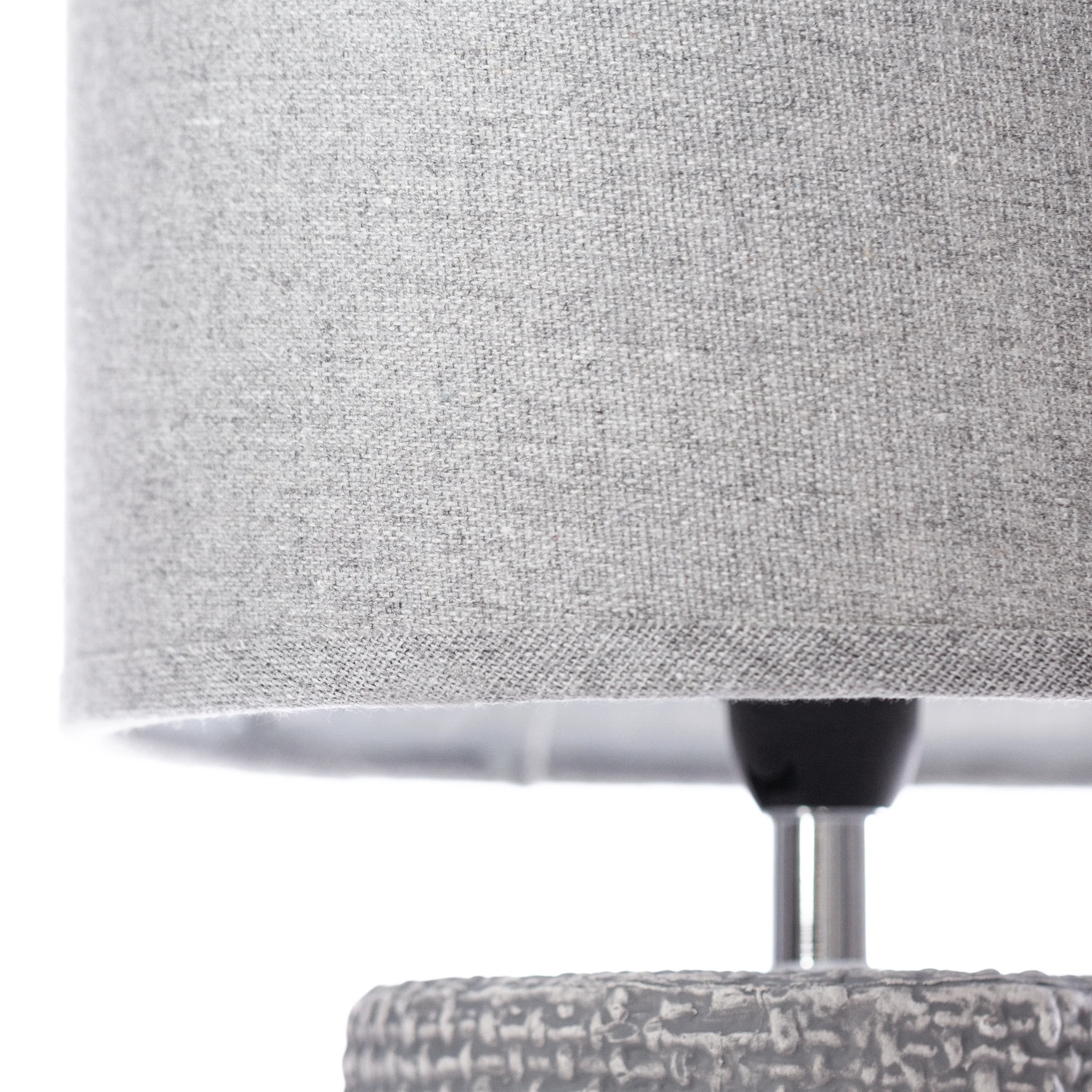 Lampa stołowa stalowo-szara AGIS na ceramicznej podstawie Eurofirany