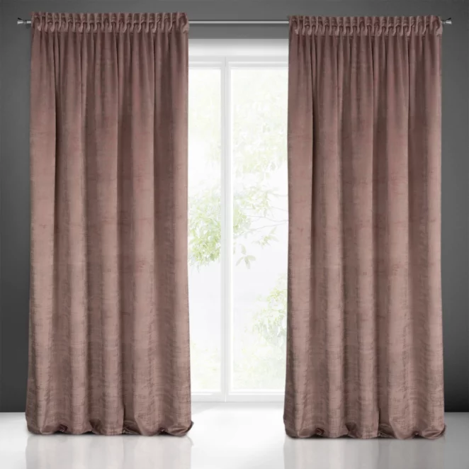 Zasłona pudrowo różowa z matowego welwetu 140x270 taśma AIR Diva Line Eurofirany