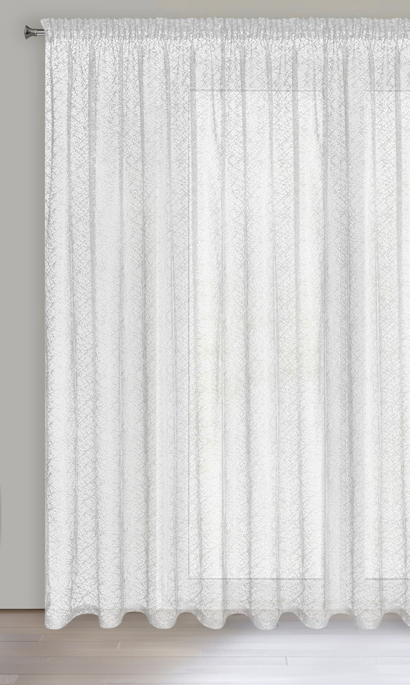 Firana biała o strukturze pajęczej sieci 300x270 cm taśma AMANDA Eurofirany