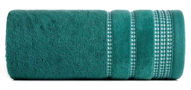 Ręcznik do rąk 30x50 cm bawełniany kolor turkusowy z delikatną ozdobną bordiurą 500 g/m2 AMANDA Eurofirany