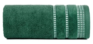 Ręcznik kąpielowy 50x90 cm bawełniany kolor butelkowy zielony z delikatną ozdobną bordiurą 500 g/m2 AMANDA Eurofirany