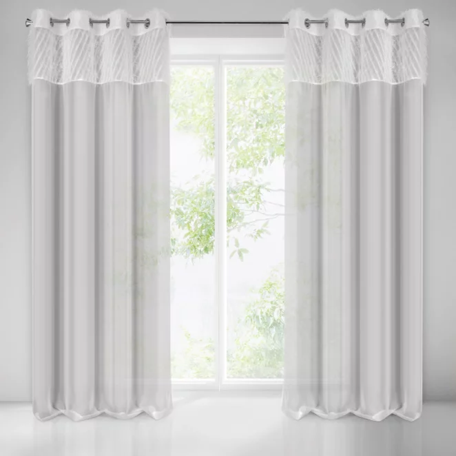 Zasłona jasnoszara w stylu glamour 140x250 cm przelotka AMIRA Eurofirany