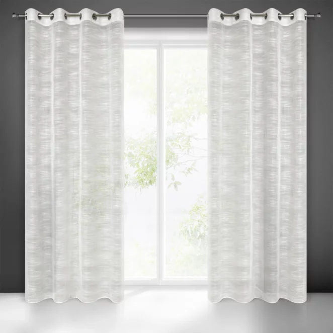 Firana kremowa z efektem deszczyku półprzezroczysta 140x250 cm przelotka ASTERA Eurofirany