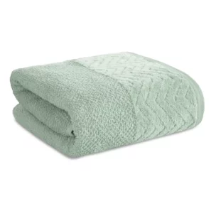 Ręcznik do rąk 30x50 cm bawełniany kolor miętowy o ryżowej strukturze z welwetową bordiurą 500 g/m2 LOREN Eurofirany