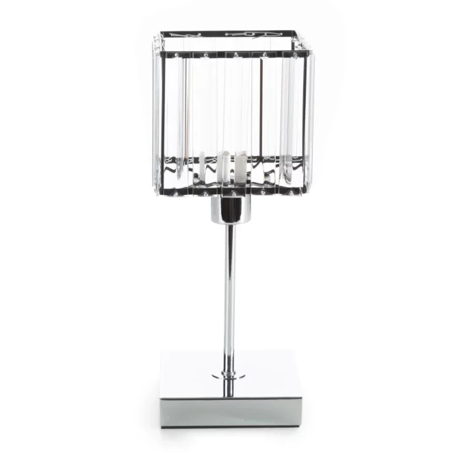 Lampka stołowa transparentna zdobiona kryształkami średnica 13x31 cm SALY Eurofirany