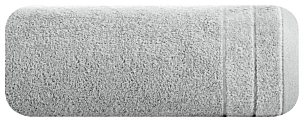 Ręcznik kąpielowy Damla z welwetową bordiurą stalowy 50x90 cm Eurofirany