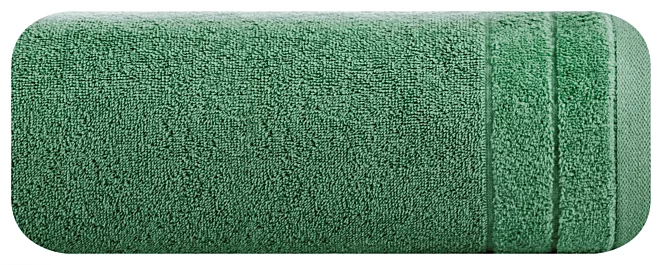Ręcznik kąpielowy Damla z welwetową bordiurą zielony 50x90 cm Eurofirany